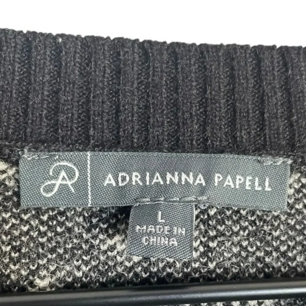 Adrianna Papell Women’s Nordic Black Crew Neck Sweater Size-Large - Picture 2 of 3